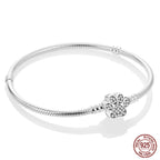 925 Sterling Silver Charm Bracelet – Adjustable Green Zircon for Birthday Gifts