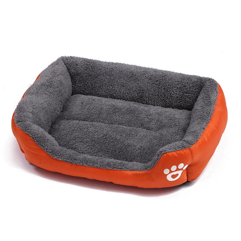 Soft Square Dog Bed – Warm Washable Cushion for Medium to Large Dogs