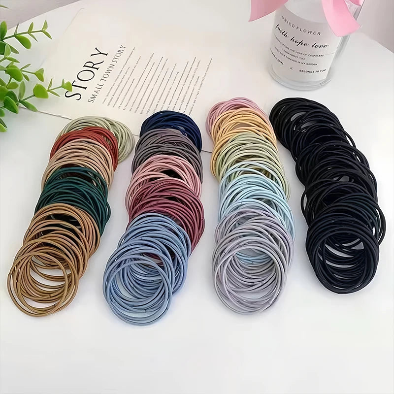 Nylon Elastic Hair Bands – 3.5CM Soft Ponytail Scrunchies for Daily Styling