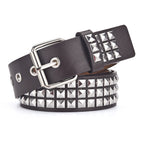 Punk Pyramid Rivet Belt – Metal Studded Hardware for Unisex Y2K Fashion