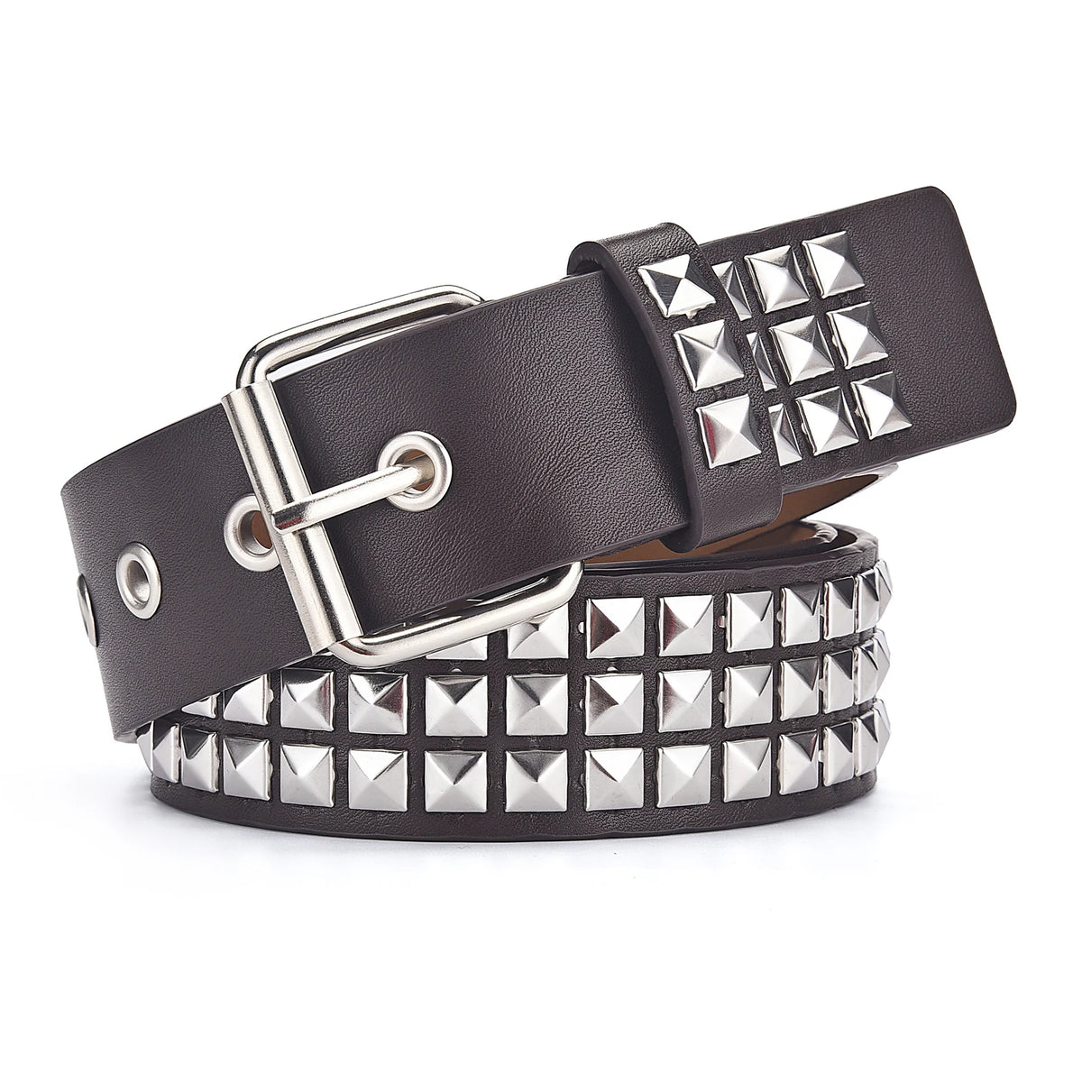 Punk Pyramid Rivet Belt – Metal Studded Hardware for Unisex Y2K Fashion