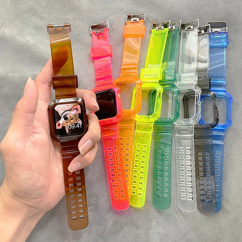Transparent Silicone Band and Case – Protective Apple Watch Accessory
