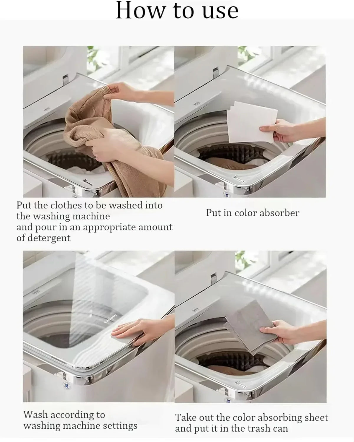 Laundry Color Catcher Sheets – Anti-Staining Paper for Washing Clothes