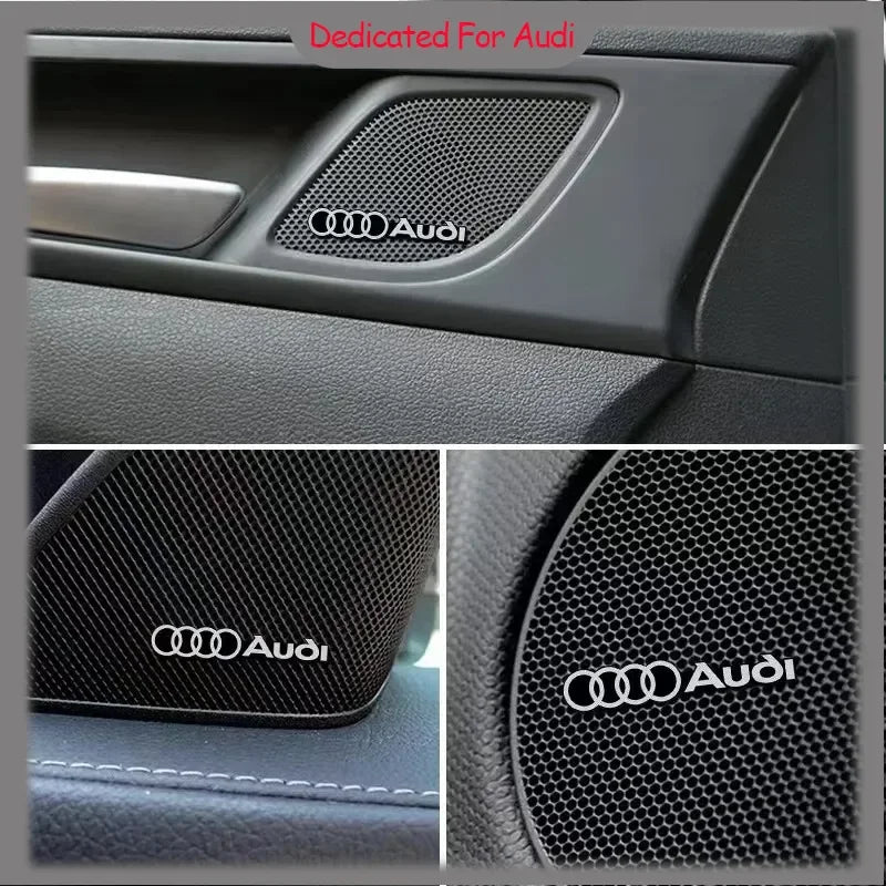 3D Aluminum Car Badge Emblems – Interior Audio Decoration for Audi Models
