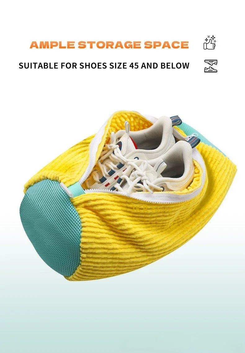 Chenille Shoe Laundry Bag – Non-Abrasive Mesh Protector for Sneaker Washing