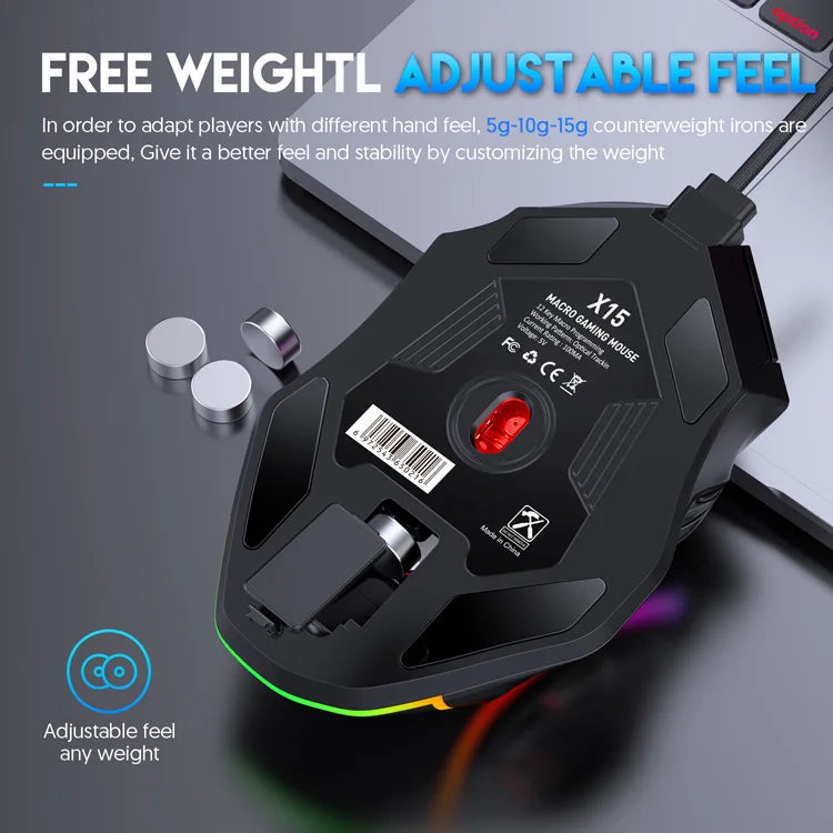 RGB Gaming Mouse – 12800 DPI Programmable 12-Button Ergonomic Controller for PC