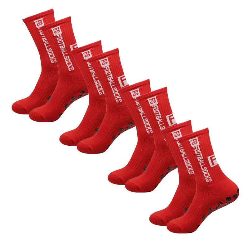 Anti-Slip Athletic Socks – Cotton Grip Crew for Soccer and Basketball