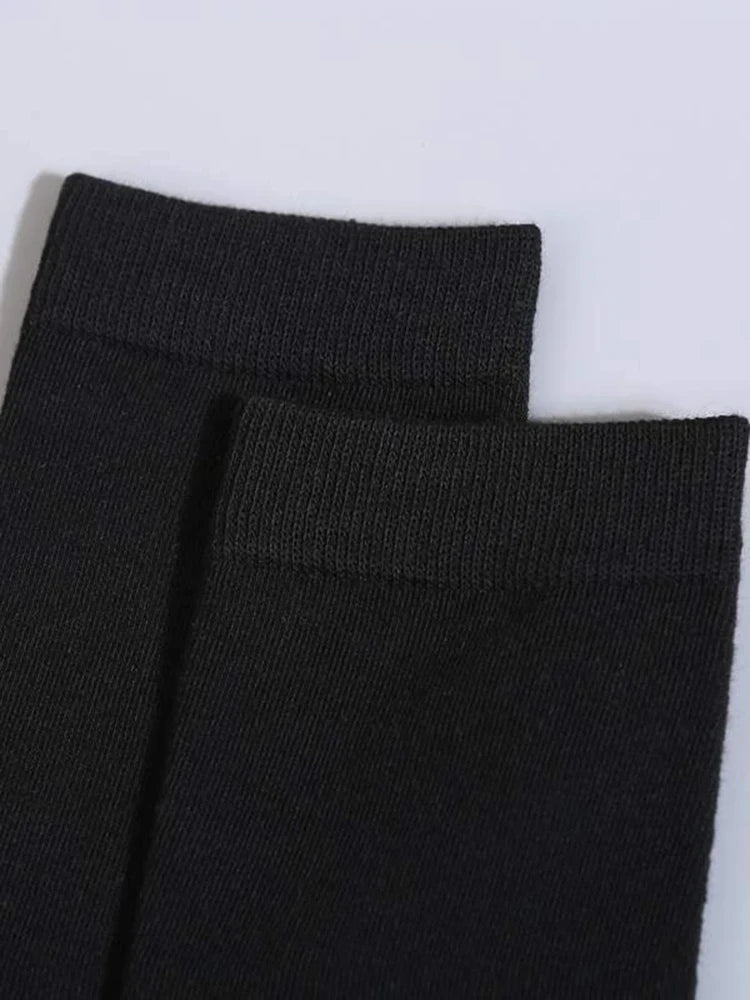 Mid Length Cotton Socks – Solid Color Business Casual for Daily Wear