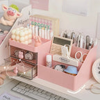 Transparent Cosmetic Organizer – Desktop Storage Drawers for Office Desks