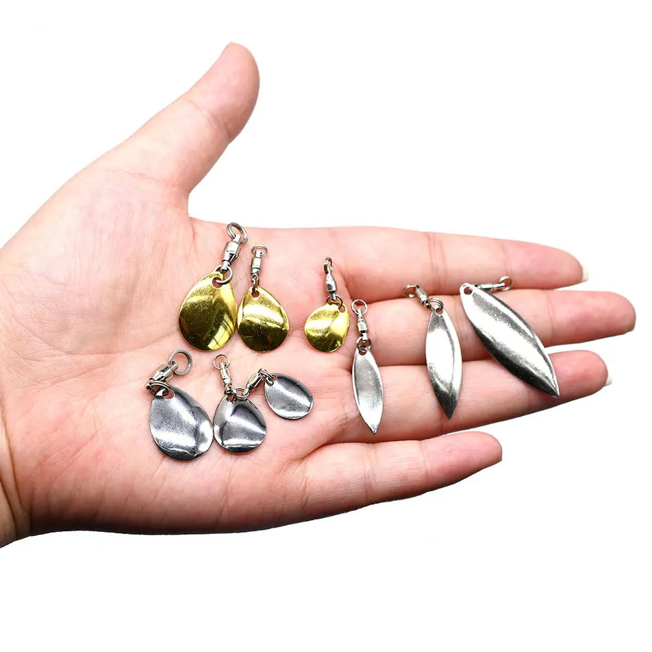 Spinner Blade Set – Willow Leaf Lure Components for Fishing Tackle Crafting