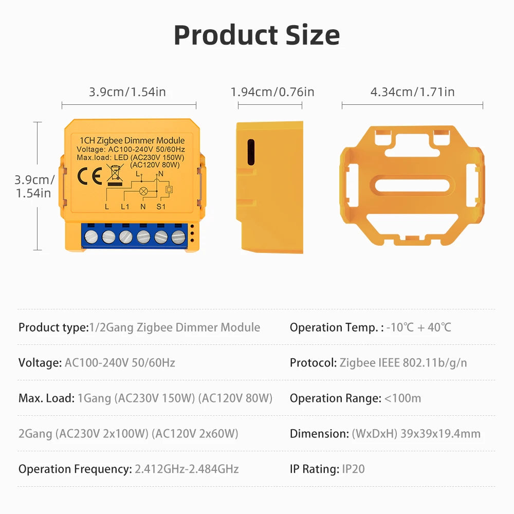 ZigBee Smart Dimmer Module – 2 Way LED Light Switch for Home Automation