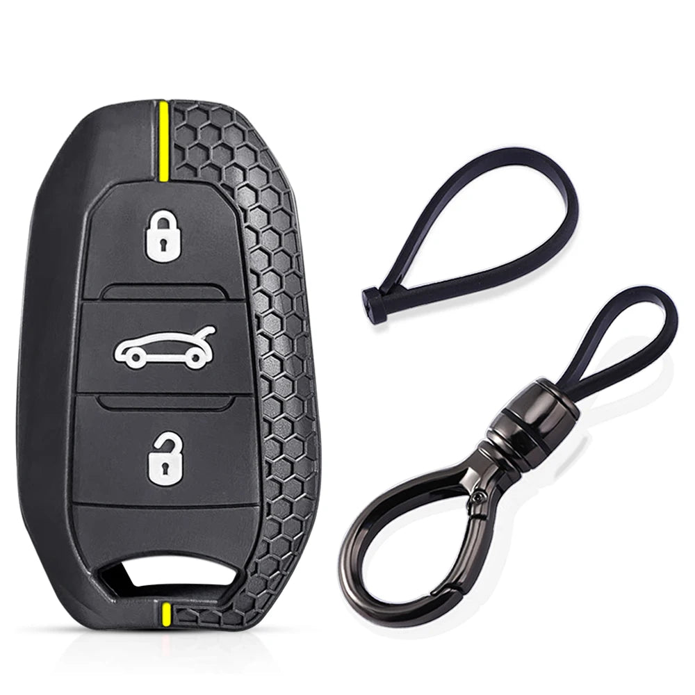 Silicone Car Key Fob Cover – Protective Remote Case for Peugeot and Citroen