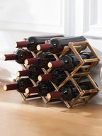 Wooden Stackable Wine Racks – Modular Storage Shelves for Home Bar Decor