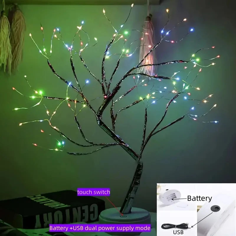 108 LED Bonsai Tree Light – Colorful USB Battery Decor for Home Bedroom Christmas