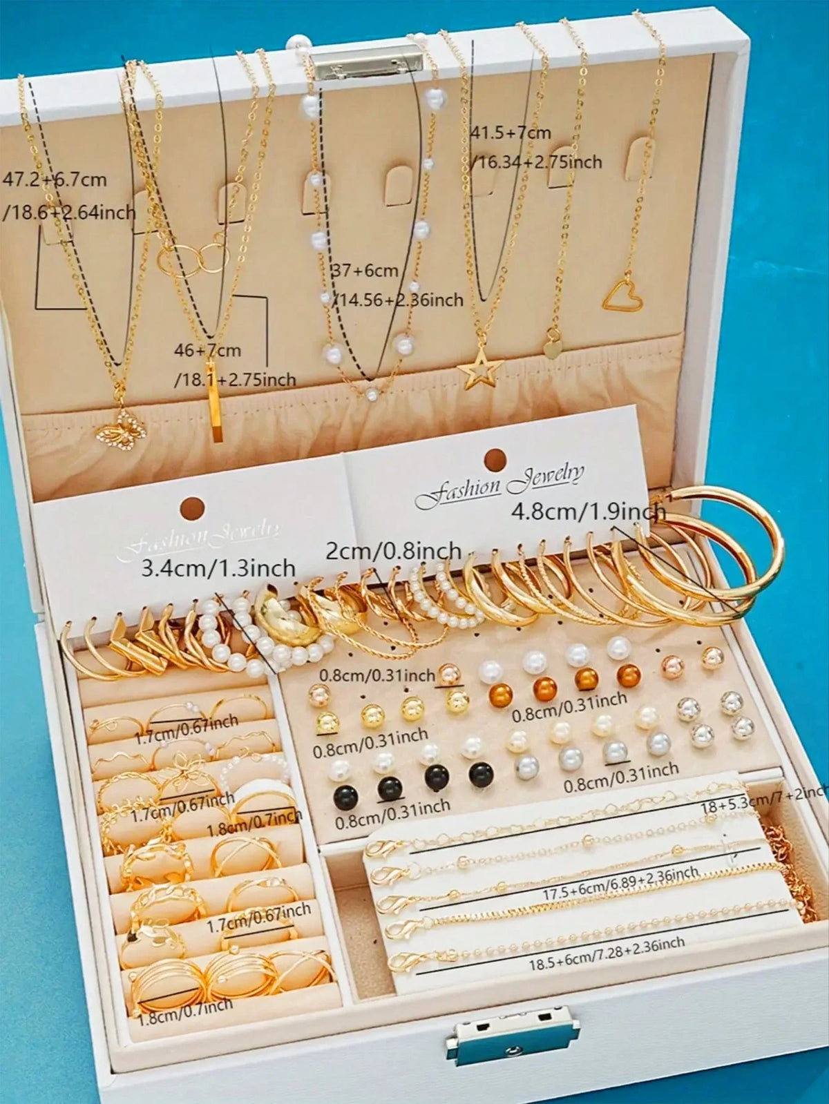 Faux Pearl Jewelry Set – Elegant Multi-Layered Necklace for Women