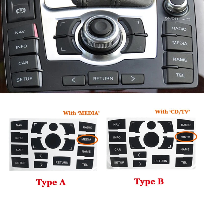 Climate Control Button Decals – Interior Repair Stickers for Audi A6 C6