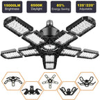 LED Garage Light – 11 Adjustable Panels for Workshop Industrial Lighting