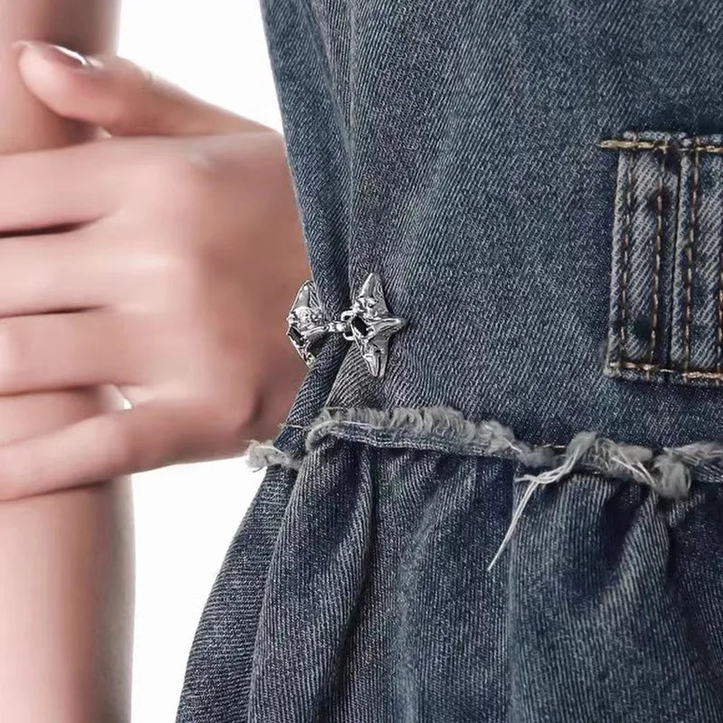 Adjustable Star Waist Buckle – Metal Jean Tightening Tool for Fashion
