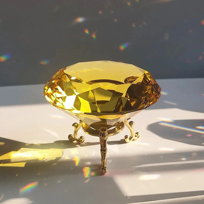 Crystal Diamond Glass Paperweight – Decorative Ornament for Romantic Proposals