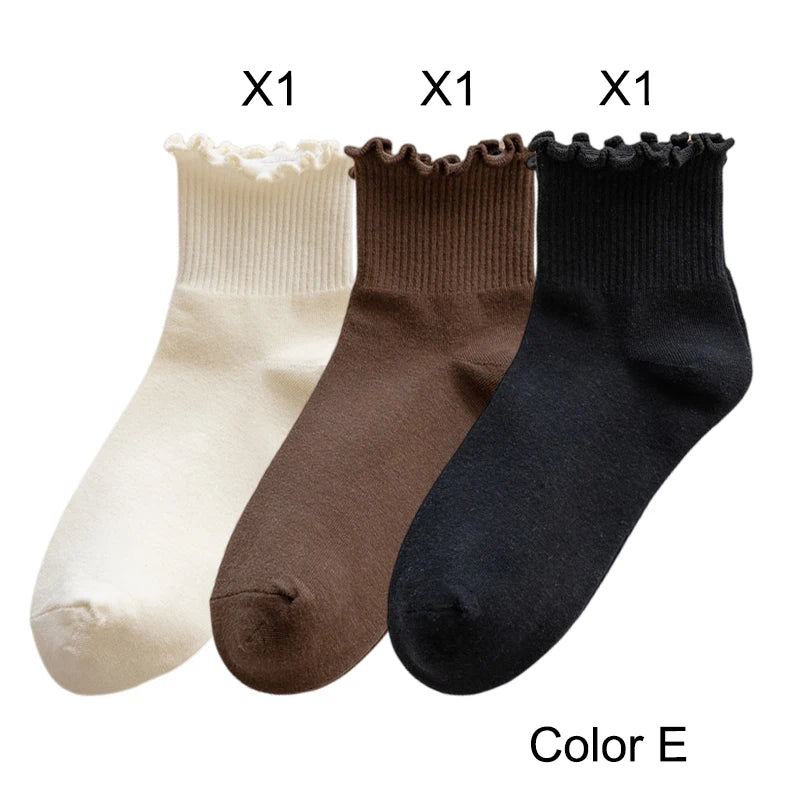 Ruffled Ankle Socks – Breathable Japanese Style Kawaii Hosiery for Women