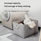 Folding Linen Storage Basket – Fabric Organizer for Wardrobe and Laundry