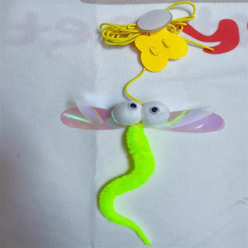 Hanging Door Cat Teaser Toy – Elastic Feather Wand for Boredom Relief