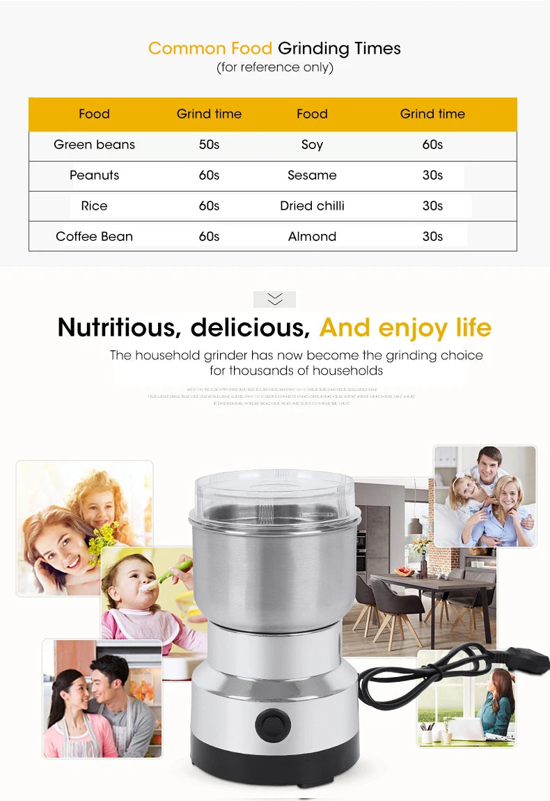 Electric Grain Grinder – 300ml Ultrafine Mill for Coffee and Baby Food