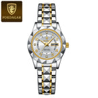 POEDAGAR Quartz Women's Watch – Stainless Steel Waterproof Date for Dress