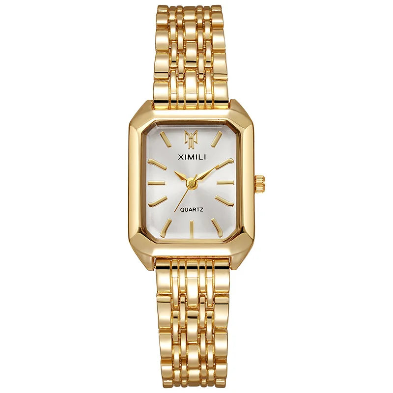 Women's Square Quartz Watch – Stainless Steel Strap for Elegant Fashion