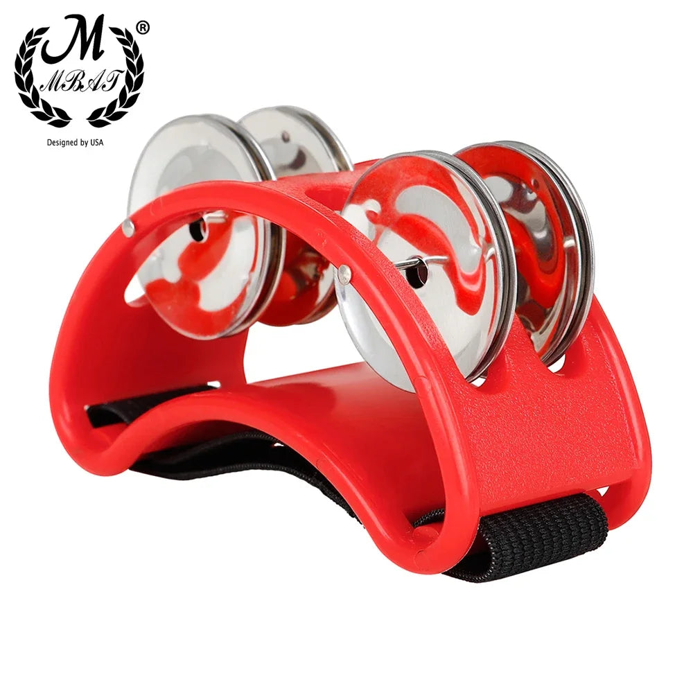 Foot Tambourine with Metal Jingles – Percussion Instrument for Drumming