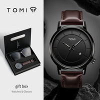 Luxury Quartz Watch and Glasses Set – Fashion Accessory Gift for Men