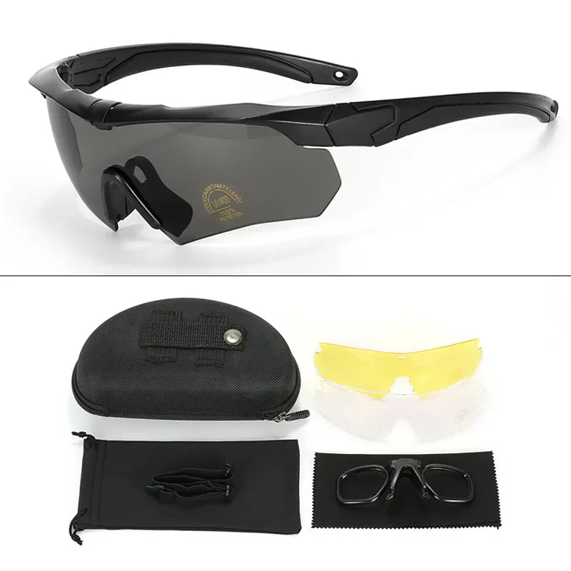 Tactical Shooting Goggles – 3 Interchangeable Lens Set for Airsoft and Outdoor