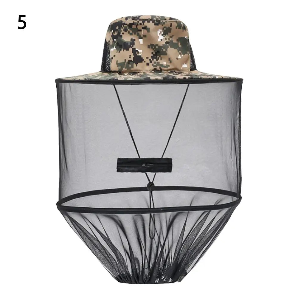 Mosquito Head Net Hat – Sun Protection Mesh Veil for Outdoor Fishing Hiking