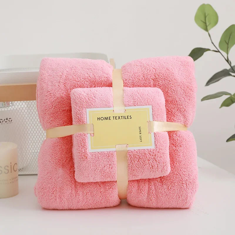 Coral Velvet Bath Towels – Super Soft Absorbent Fabric for Hotel and Spa Use