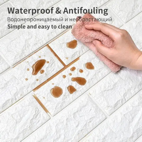 3D Self-Adhesive Brick Wallpaper – Waterproof Peel and Stick for Home Decor