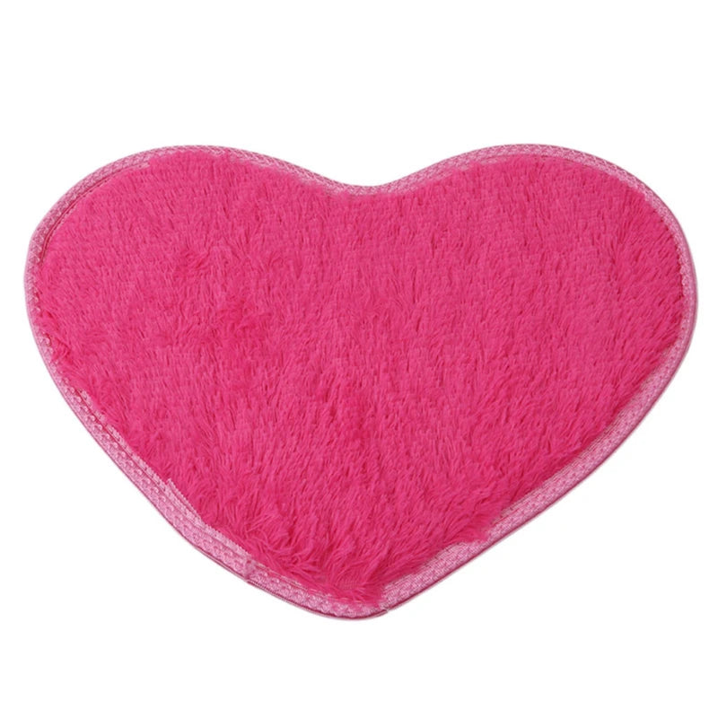 Faux Sheepskin Heart Rug – Large Fluffy Area Carpet for Bedroom Decor