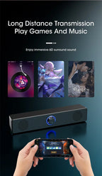 Wired Wireless PC Soundbar – Bluetooth Speaker for TV Gaming Home Theater