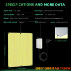 Full Spectrum LED Grow Light – 850W Quiet Fanless Panel for 5x5FT Indoor Plants