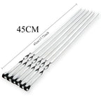 Stainless Steel BBQ Skewers – 55cm Long Handle Grill Sticks for Outdoor Cooking