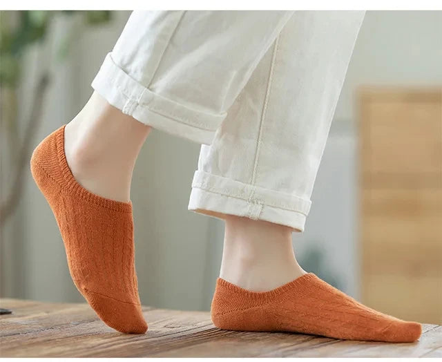 Silicone Invisible Boat Socks – Soft Cotton Women's Ankle Liners for Summer