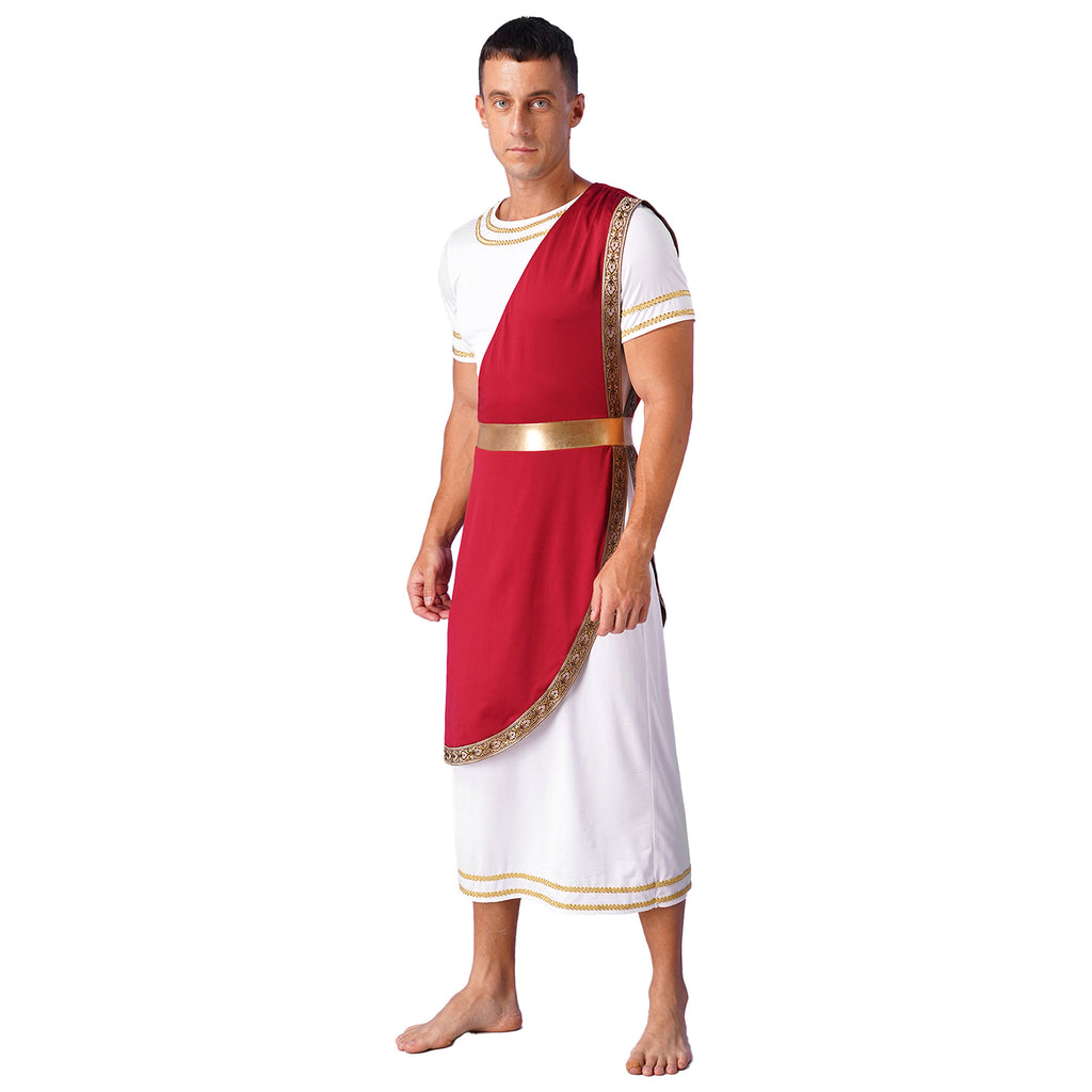 Ancient Greek Toga – Men’s Roman Robe for Halloween Cosplay Costume
