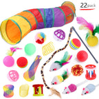 Interactive Cat Play Tunnel – Foldable Mouse and Fish Toy Set for Pets