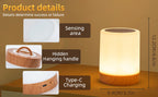 Smart RGB Touch Bedside Lamp – USB Rechargeable Night Light for Bedroom Decor