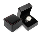 Black PU Leather Watch Box – Single Display Case with Pillow for Men