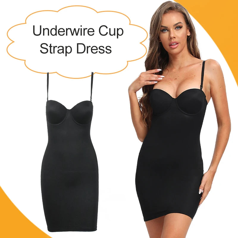 Full Length Shapewear Slip – Nude Tube Dress Body Shaper for Women
