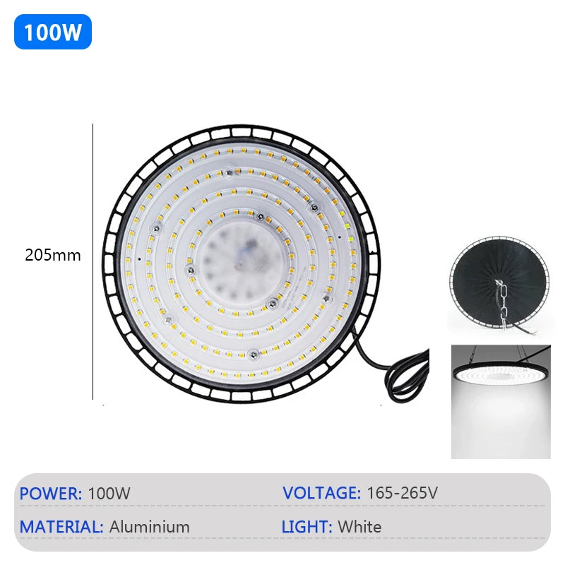 UFO LED High Bay Light – 200W Waterproof Industrial Lighting for Warehouse