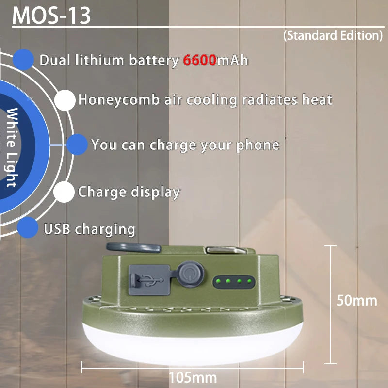 Rechargeable LED Camping Lantern – Waterproof Outdoor Light for Hiking Fishing