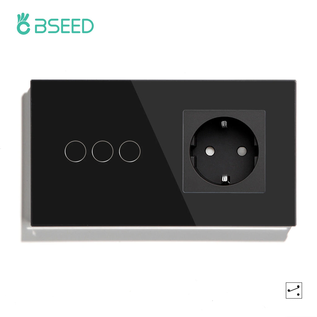 BSEED Touch Light Switch – LED Wall Socket with USB-C for Modern Home Decor