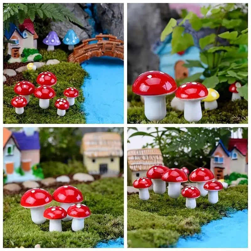 Artificial Foam Mushroom Miniatures – Fairy Garden Bonsai Micro Decor