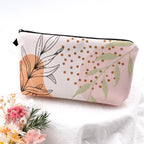 Floral Zipper Makeup Bag – Portable Travel Cosmetic Organizer for Women